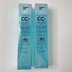 IT Cosmetics - set of 2 CC+ Cream Natural Matte Foundation with SPF 40 - light